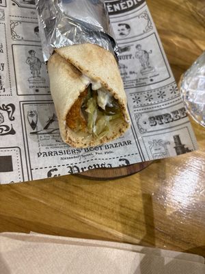 Falafel sandwich  at Sabores de Aleppo in Girona