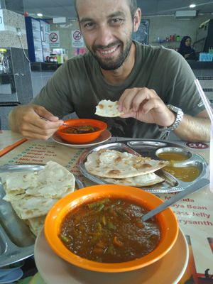 Vege mix with nan bread. at Tomato Nasi Kandar in Langkawi