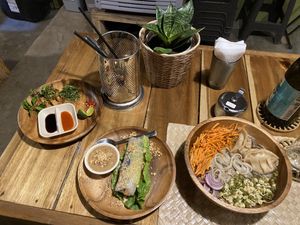 Fresh summer roll and pho with dumplings 🥟   at Food Lab in Siargao