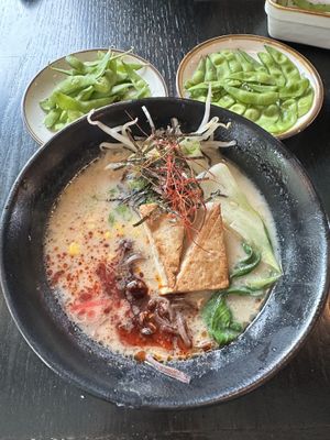 Amazing vegan ramen. Great service, food was delicious. I had spicy level 3 and I could’ve gone 4.   at Gen Ramen in Raleigh