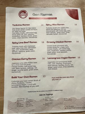   at Gen Ramen in Raleigh