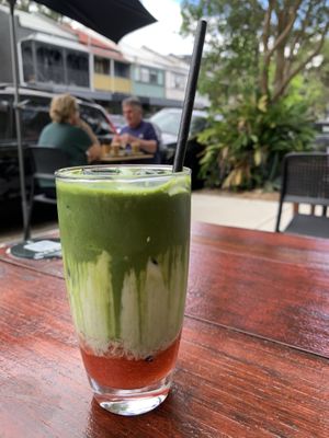 Iced strawberry matcha….yum  at Brothers Ben in Petersham