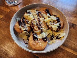 Cheese mochi at Muku Ramen Bar in Belconnen