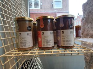 Deli items (great Belgian nut butter brand!) at Saint-Jean Deli in Amsterdam