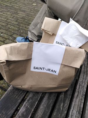 Take away bags at Saint-Jean Deli in Amsterdam