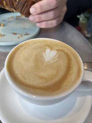 Oat milk cappuccino   at Saint-Jean Deli in Amsterdam