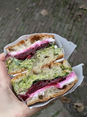 filled focaccia   at Saint-Jean Deli in Amsterdam