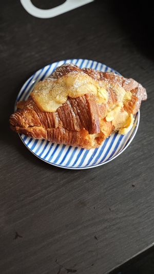 Almond croissant at Saint-Jean Deli in Amsterdam