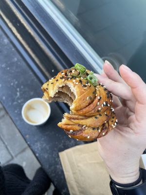 Hoisin bun (could barely tell there was seitan inside)  at Saint-Jean Deli in Amsterdam