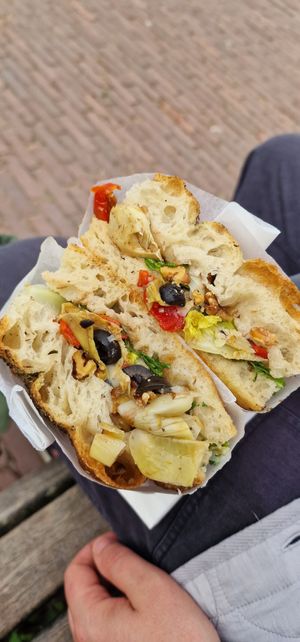 Artichoke focoaccia at Saint-Jean Deli in Amsterdam