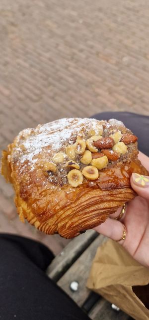 Hazelnut pain au chocolate at Saint-Jean Deli in Amsterdam