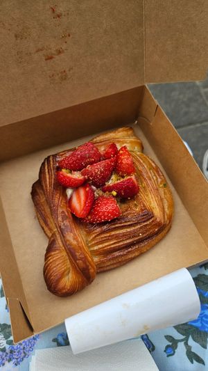 Strawberry pastry at Saint-Jean Deli in Amsterdam