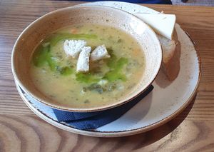 Veg soup at De Trafford Arms Hotel in Alderley Edge