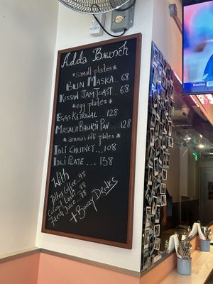 Menu on the wall  at Bengal Brothers in Hong Kong Island