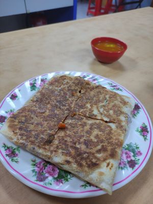 Murtabak (filled with 'fish') at Puspamalar Food Corner in Penang