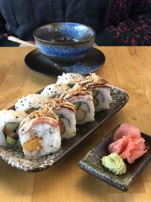 Tuna roll (left) and bacon roll   at NORI | Vegan Sushi - Wok in Rotterdam