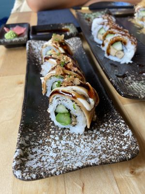 Beef sushi special with asparagus, very tasty   at NORI | Vegan Sushi - Wok in Rotterdam