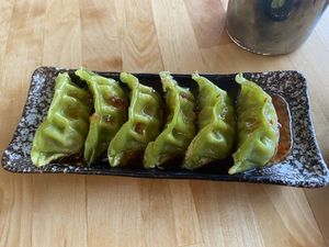 Steamed gyozas with sweet chili sauce: tasty at NORI | Vegan Sushi - Wok in Rotterdam