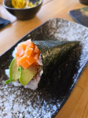 'Salmon' handroll at NORI | Vegan Sushi - Wok in Rotterdam