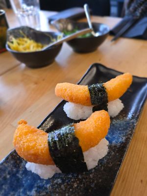 Fried ebi nigiri at NORI | Vegan Sushi - Wok in Rotterdam