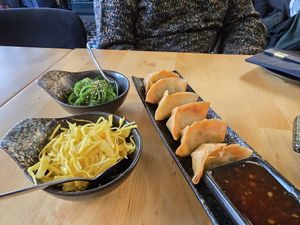 Gyozas, atjar, wakame at NORI | Vegan Sushi - Wok in Rotterdam