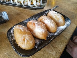 Sweet deepfried banana at NORI | Vegan Sushi - Wok in Rotterdam