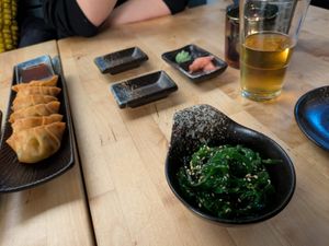 Gyozas and wakame at NORI | Vegan Sushi - Wok in Rotterdam