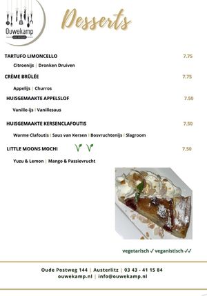 Menu Feb 2025  at Ouwekamp, ons eetcafé in Austerlitz