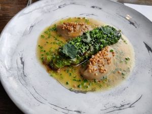 The main course is cabbage (if I'm not wrong) with a sort of mushroom cream. Many more ingredients were there but I did not take notes at Sky Kitchen & View  in Rovaniemi