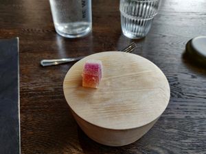 Post-dessert: candy made using local berries at Sky Kitchen & View  in Rovaniemi