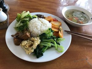A lunch plate at Tam Thanh - Duong Lang in Hanoi