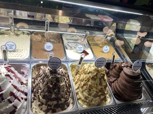 Green dots are vegan - they had 5-6 options  #Veganuary at Anita Gelato - Condado in San Juan
