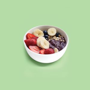 Acai Bowl (acai, banana, strawberry, blueberry, peanut butter) at SQUAREAT in Miami Beach