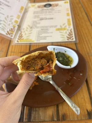 Vegan sweet potato Empanada  at Don Ramon in Brisas De Zicatela