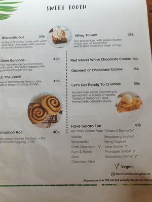 Menu May 2025 at Barefoot Blondie in 