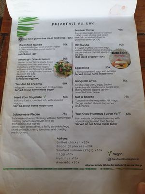 Menu May 2025 at Barefoot Blondie in 