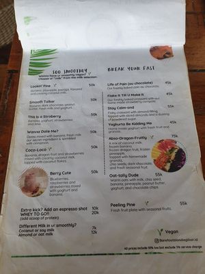 Menu May 2025 at Barefoot Blondie in 