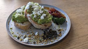 Avo mash at The Kookaburra's Coffee in Mandurah