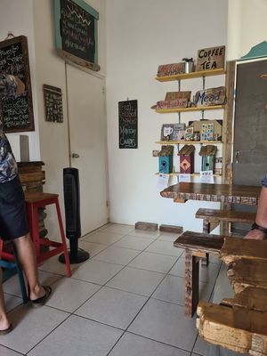 Check out local art for sale at the back of the shop!  at Sugar Thief Bonaire in Kralendijk