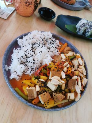 Curry with tofu at Godzu Cocina Asiática in Mexico City