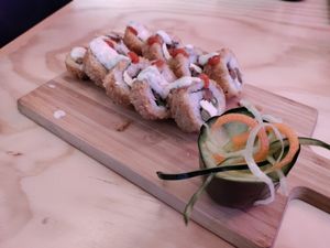 Cheese and marinated beef filling at Godzu Cocina Asiática in Mexico City