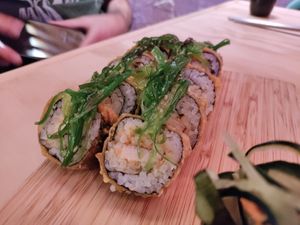 Tofu fish maki at Godzu Cocina Asiática in Mexico City