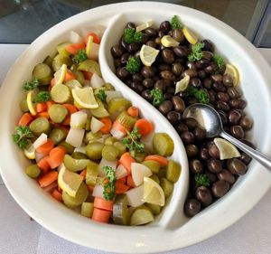 Pickles and olives  at Kazan Gourmet in Abu Dhabi