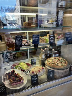 Huge variety of sweet and savoyry pastries  at Distant Days  in Helsinki
