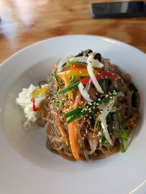Japchae (glass noodles) at Minari Korean Kitchen in Cape Town