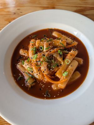 Tteokboki (spicy rice cake) at Minari Korean Kitchen in Cape Town