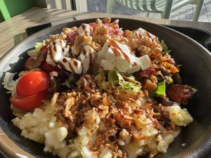 potato "goat cheese" vegan salad bowl  at Immergrün in Ulm