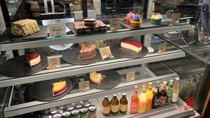 All of these cakes are vegan  at KIRAS - PC Europa in Vilnius