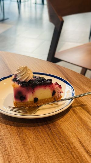 Cheese cake with blueberry  at KIRAS - PC Europa in Vilnius