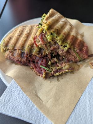 Tofu beet panini at KIRAS - PC Europa in Vilnius